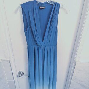 Bebe Blue Ombre Full Length Sheer Dress/Romper